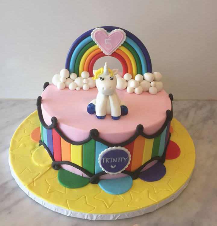 Rainbows and unicorn cake